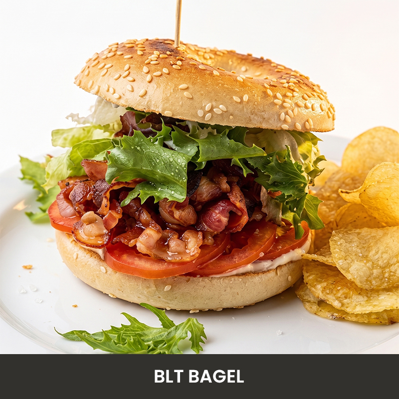 BLT bagel served fresh at The Good Stuff Café Nerja
